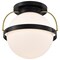 Nuvo Lakeshore 1-Light Large Flush Matte Black & Natural Brass White Opal Glass 60/7772 - alternate 4